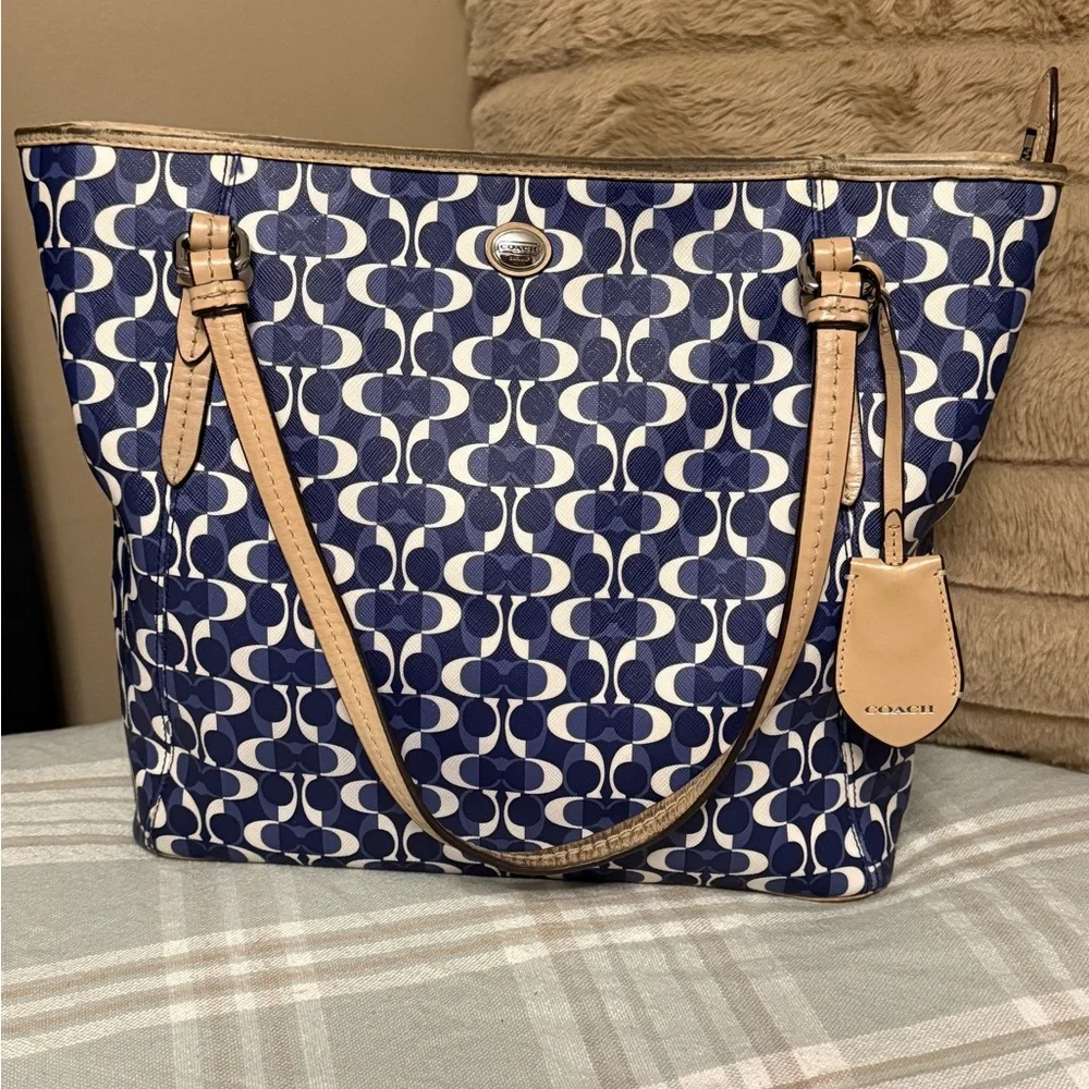 ☀️Coach Peyton Dream C Zip Top Tote Bag Signature Canvas 🌴 - Picture 2 of 4